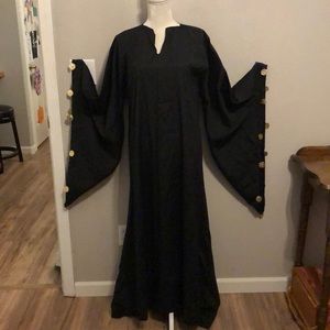 Black coverup with gold metal coins